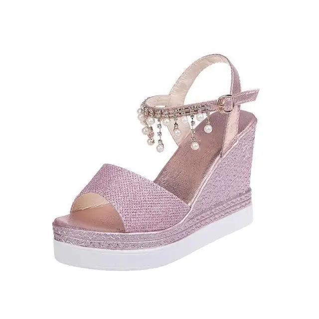 Women’s Studded Summer Sandals – Glamorous Silver & White Slides