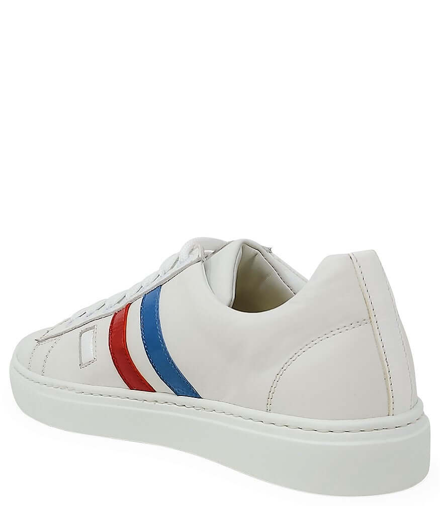 Women's White Leather Sneakers with Red and Blue Striped Detail - Image 3