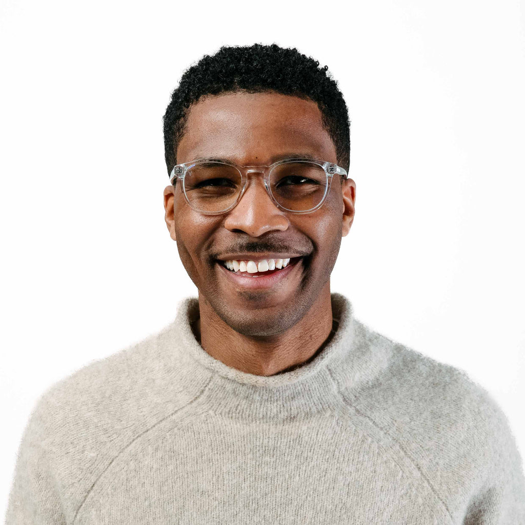 District Blue Light Glasses - Crystal Round Frames