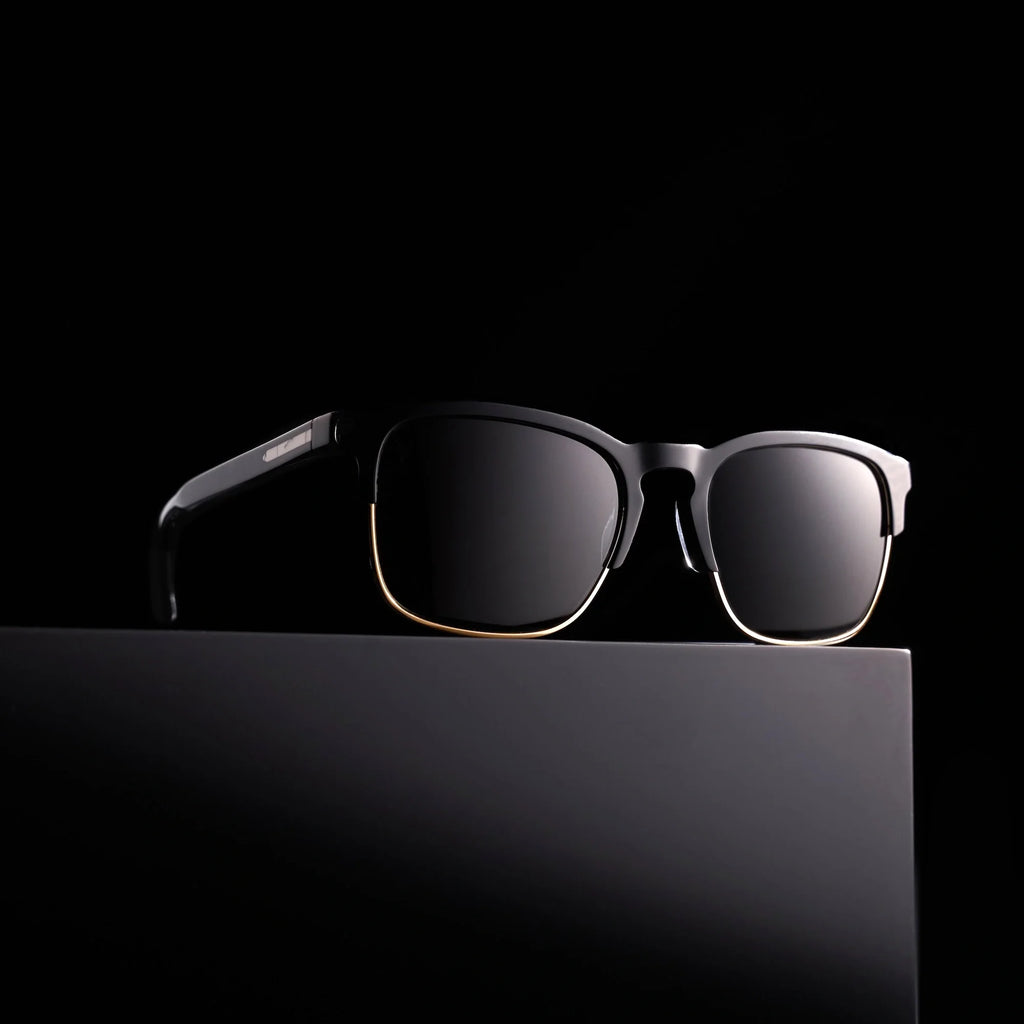 The Villa Jet Black Gold Sunglasses - Sleek Masculine Design