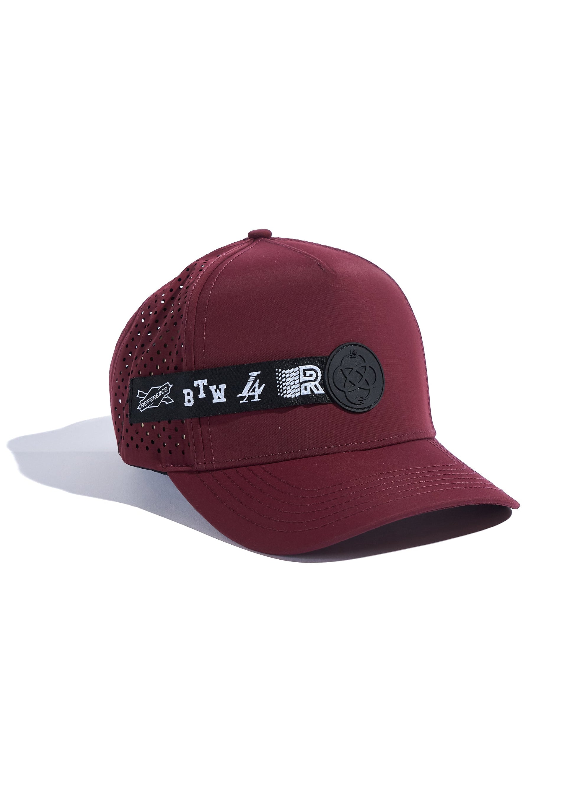 Wine Performance Cap with Perforated Breathable Back and Strap - Image 2