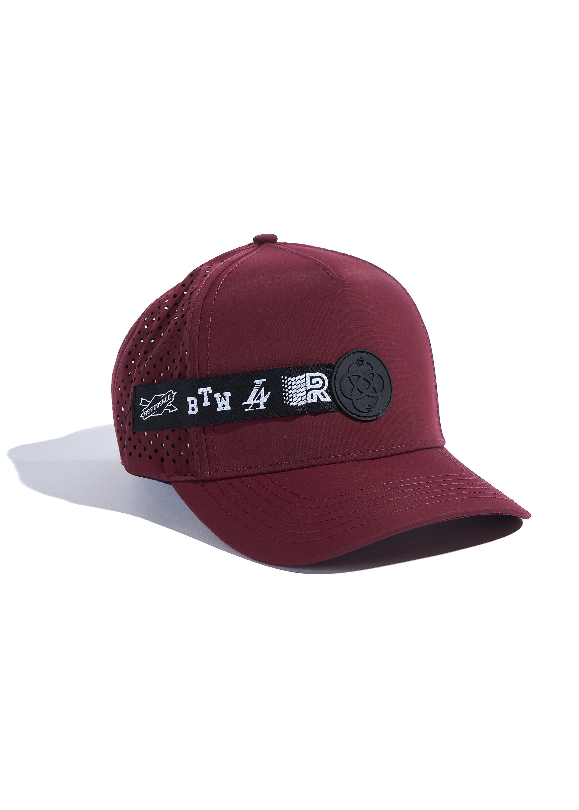 Wine Performance Cap with Perforated Breathable Back and Strap - Image 2