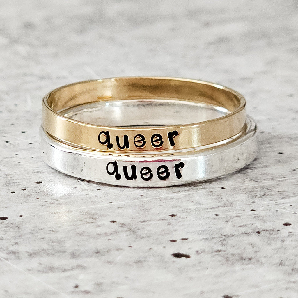 QUEER Skinny Band Ring