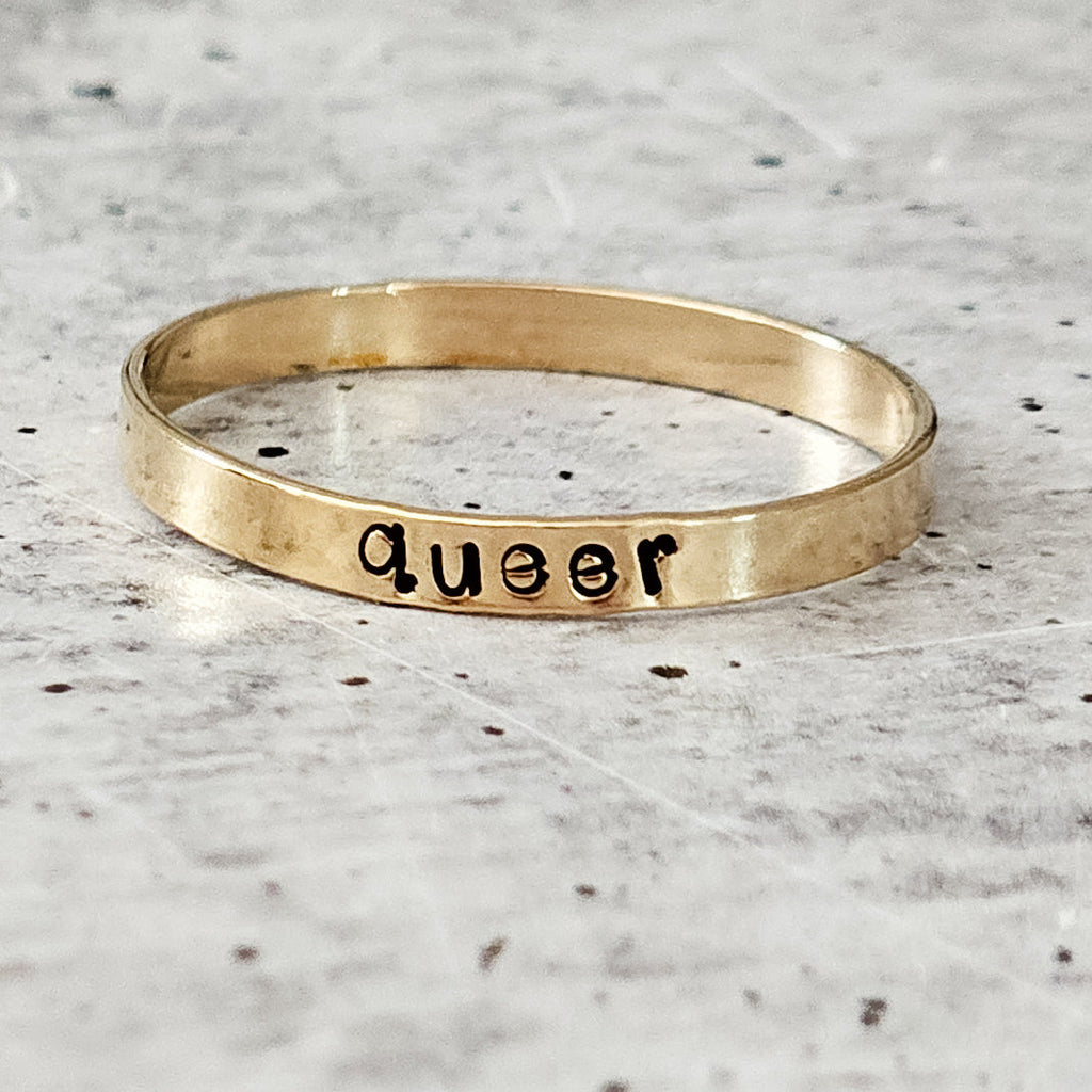 QUEER Skinny Band Ring