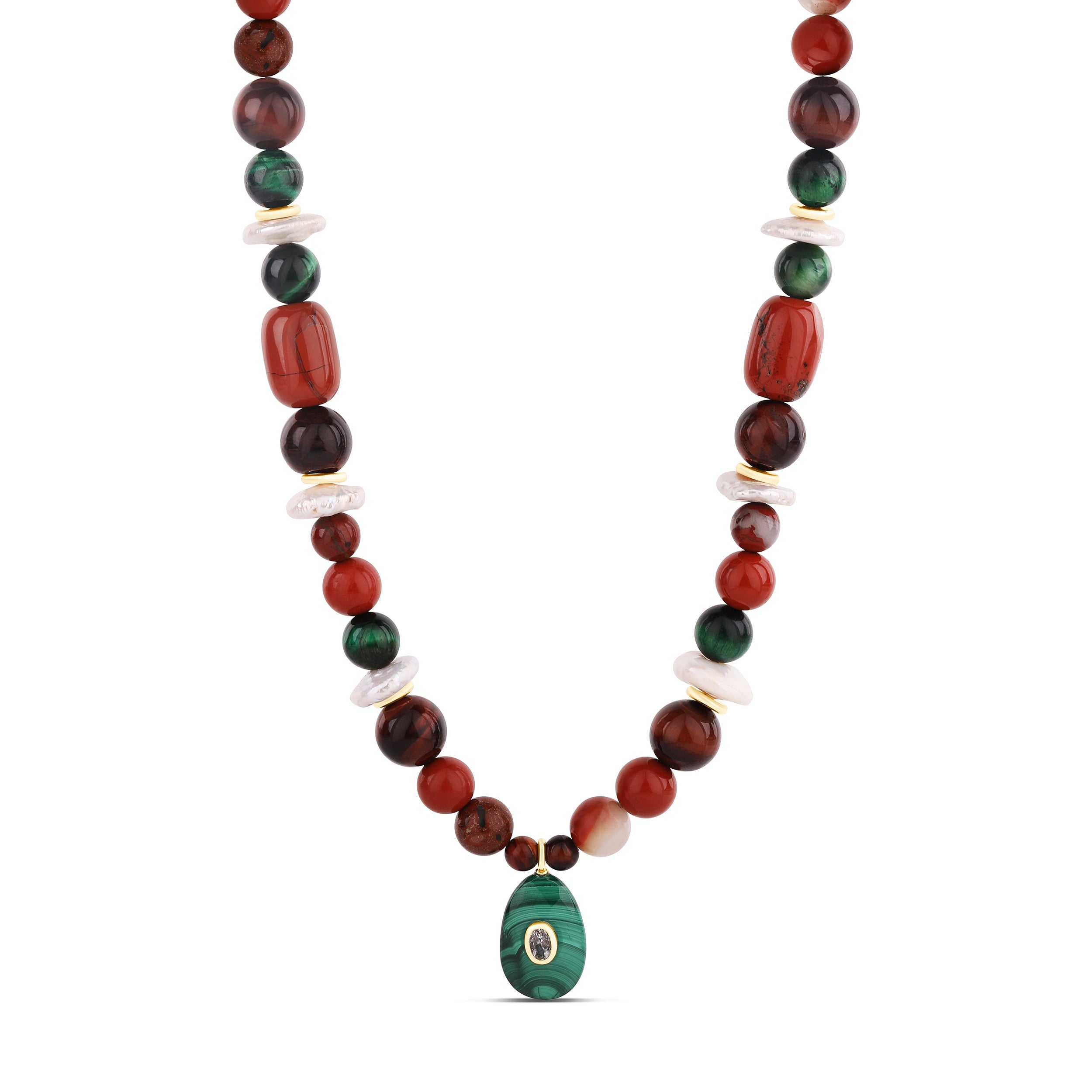 Jasper & Malachite Statement Necklace
