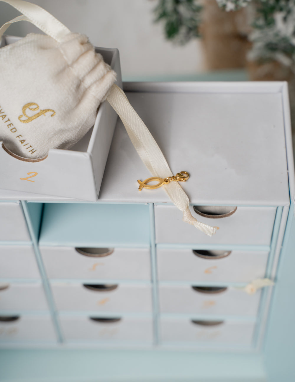 12 Days of Jewelry Advent Calendar Box Faith-Inspired Gold Charms