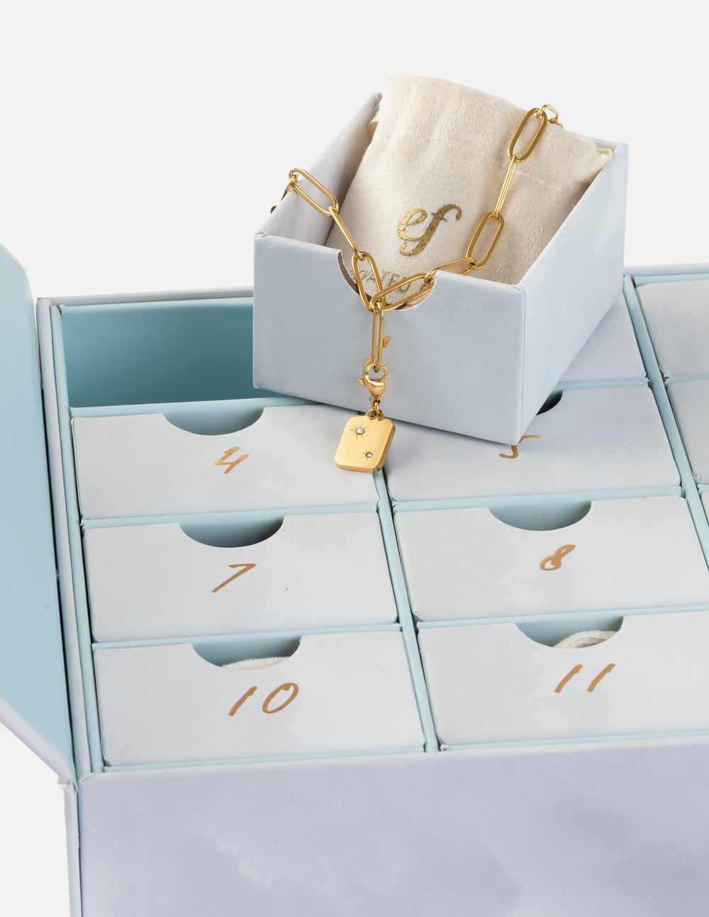 12 Days of Jewelry Advent Calendar Box Faith-Inspired Gold Charms