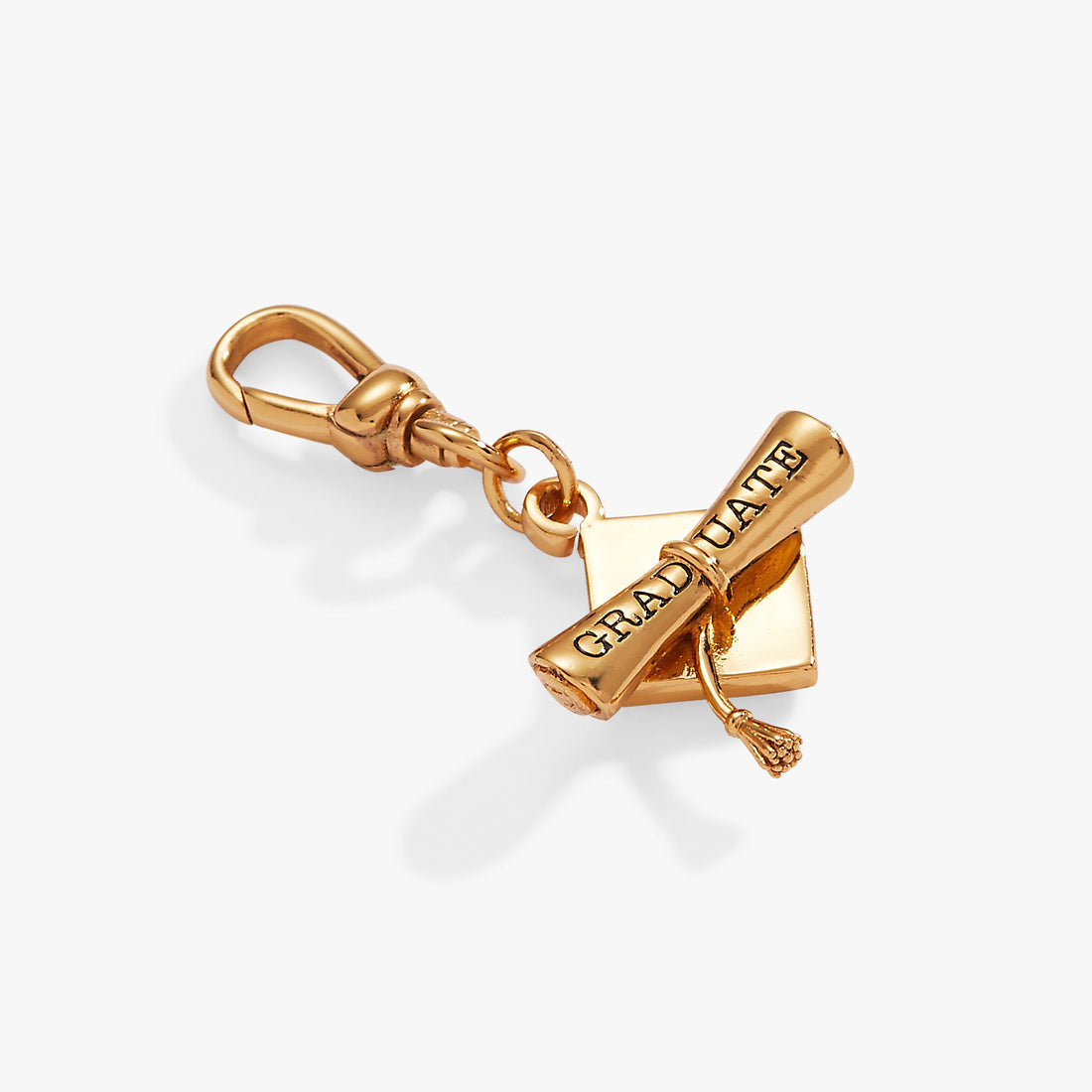 Graduation Cap Fob Clip Bag Charm in Gold