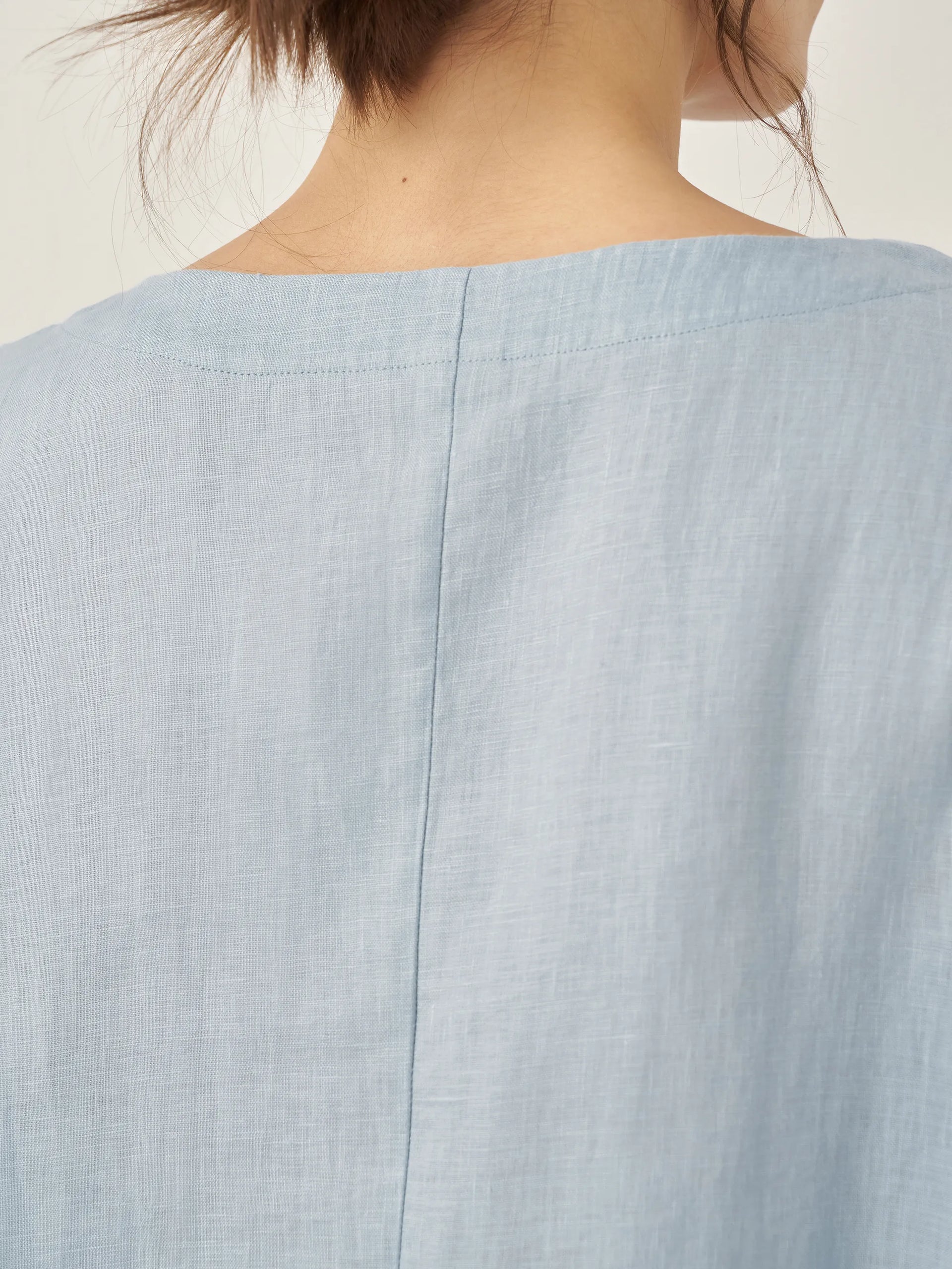 100% Linen Boatneck 3/4 Length Sleeve Top AURORA