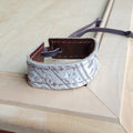 Women's Narrow Genuine Leather Cuff - Oyster Paisley