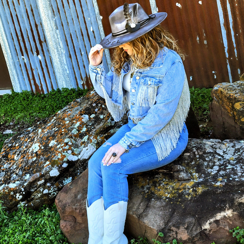 Genuine Labradorite Ring in Antique Copper