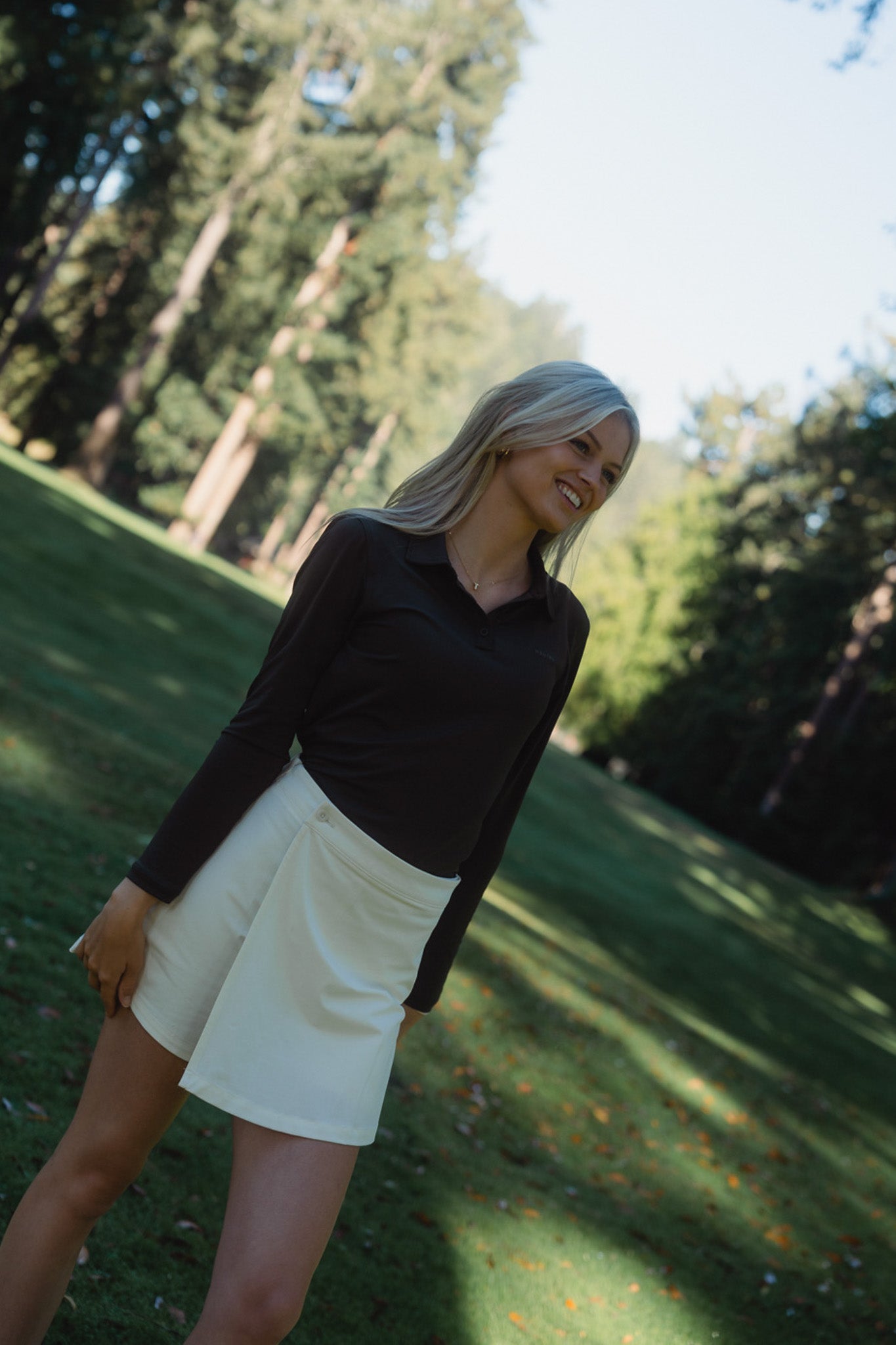 Women's Long Sleeve Catalyst Polo Shirt in Woods - Image 4