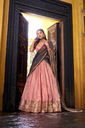Lorenvalley Fashion Lightpink Dupion Silk Zari Weaving Work Lehenga Choli with Dupatta