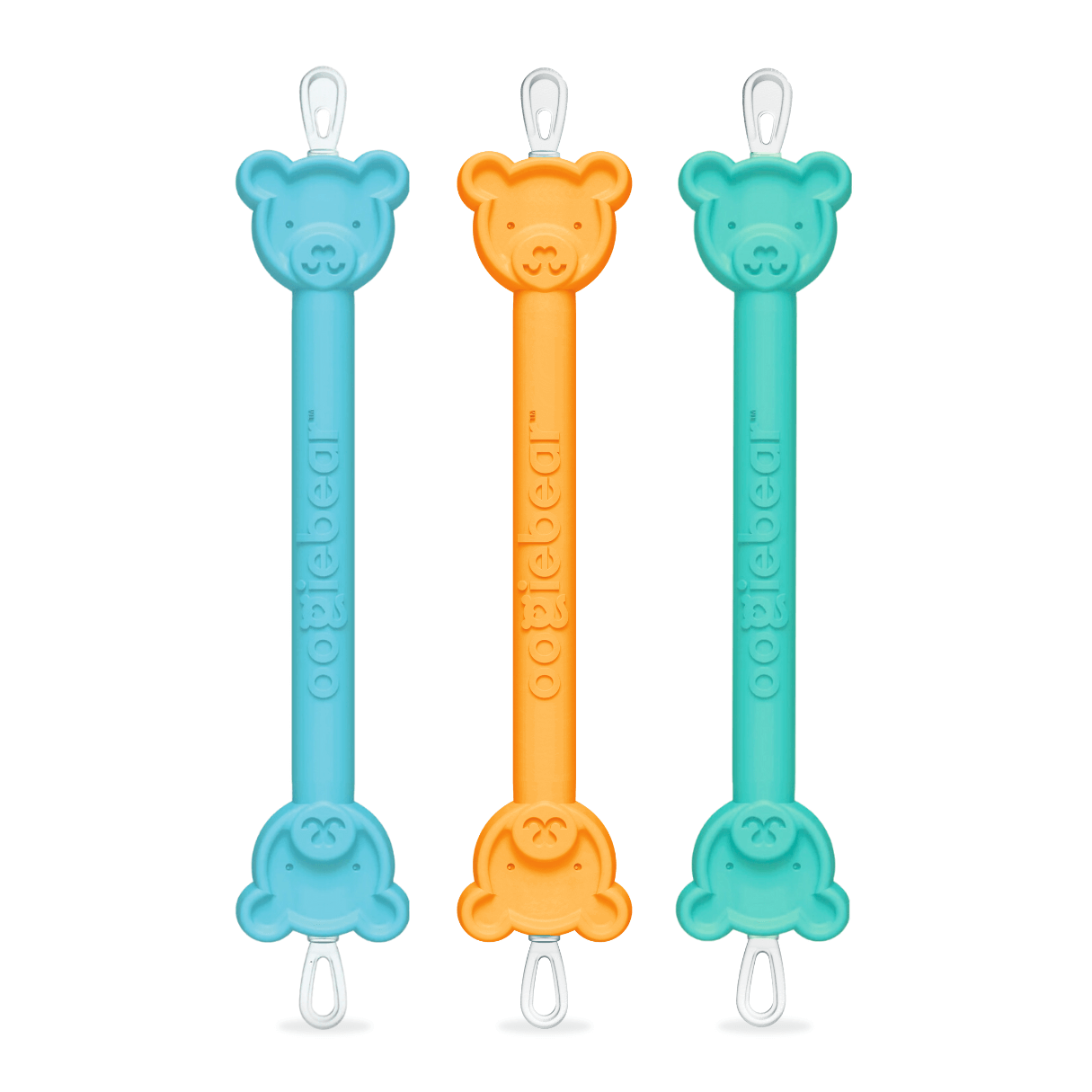 Three-pack of blue, orange, and teal dual-ended nasal and ear cleaners for babies