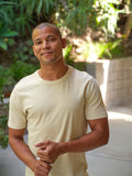 Shawn Eco Cotton Jersey Crew Tee with a mineral wash finish and clean neckline.