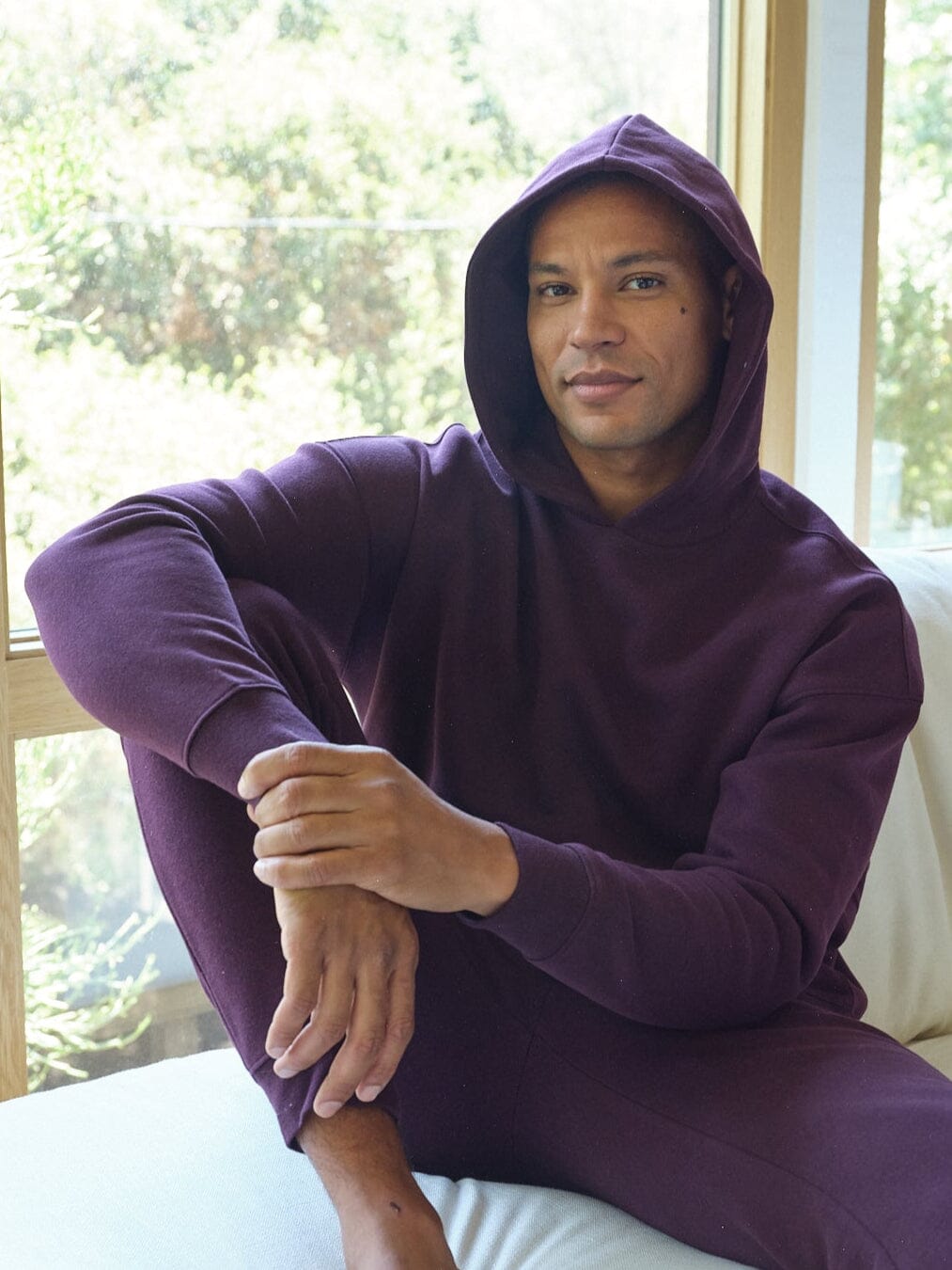 Marcel Triblend Fleece Oversized Hoodie in dark purple with a relaxed, modern fit.
