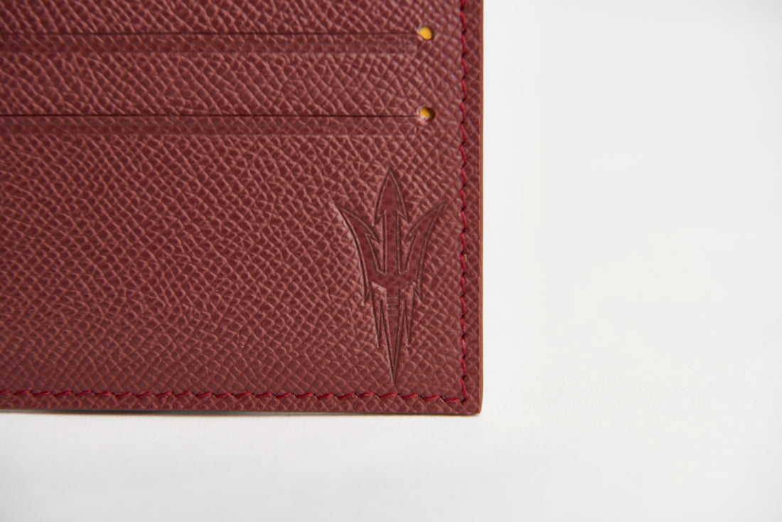 🔴 ASU Maroon Epsom Leather Card Case