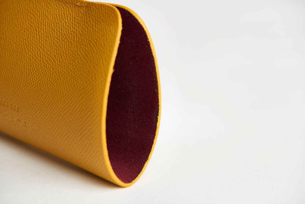 🟡 ASU Gold Epsom Leather Sunglass Case Holder