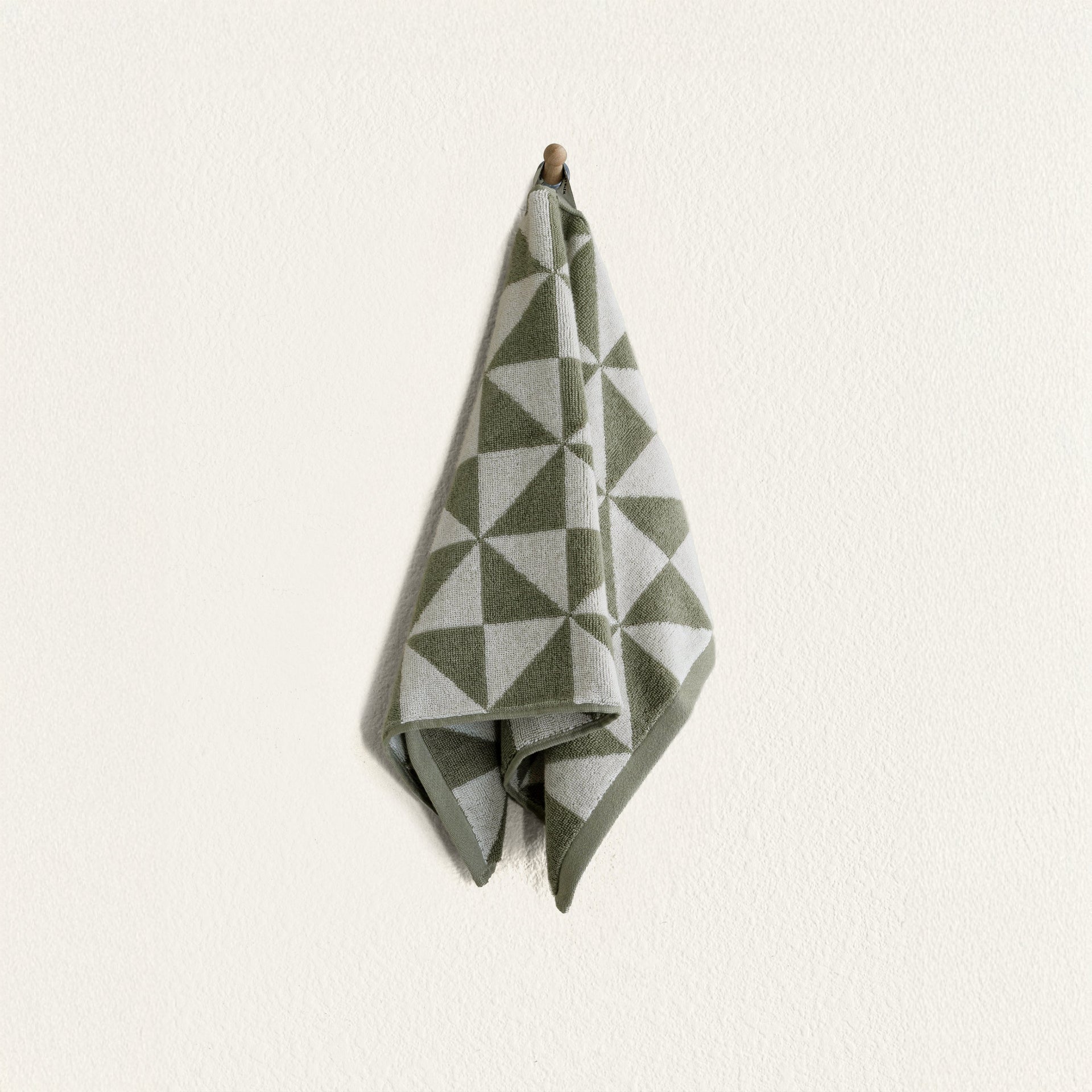 Sage Green Australian Cotton Geometric Bath Towel 600 GSM - Image 15