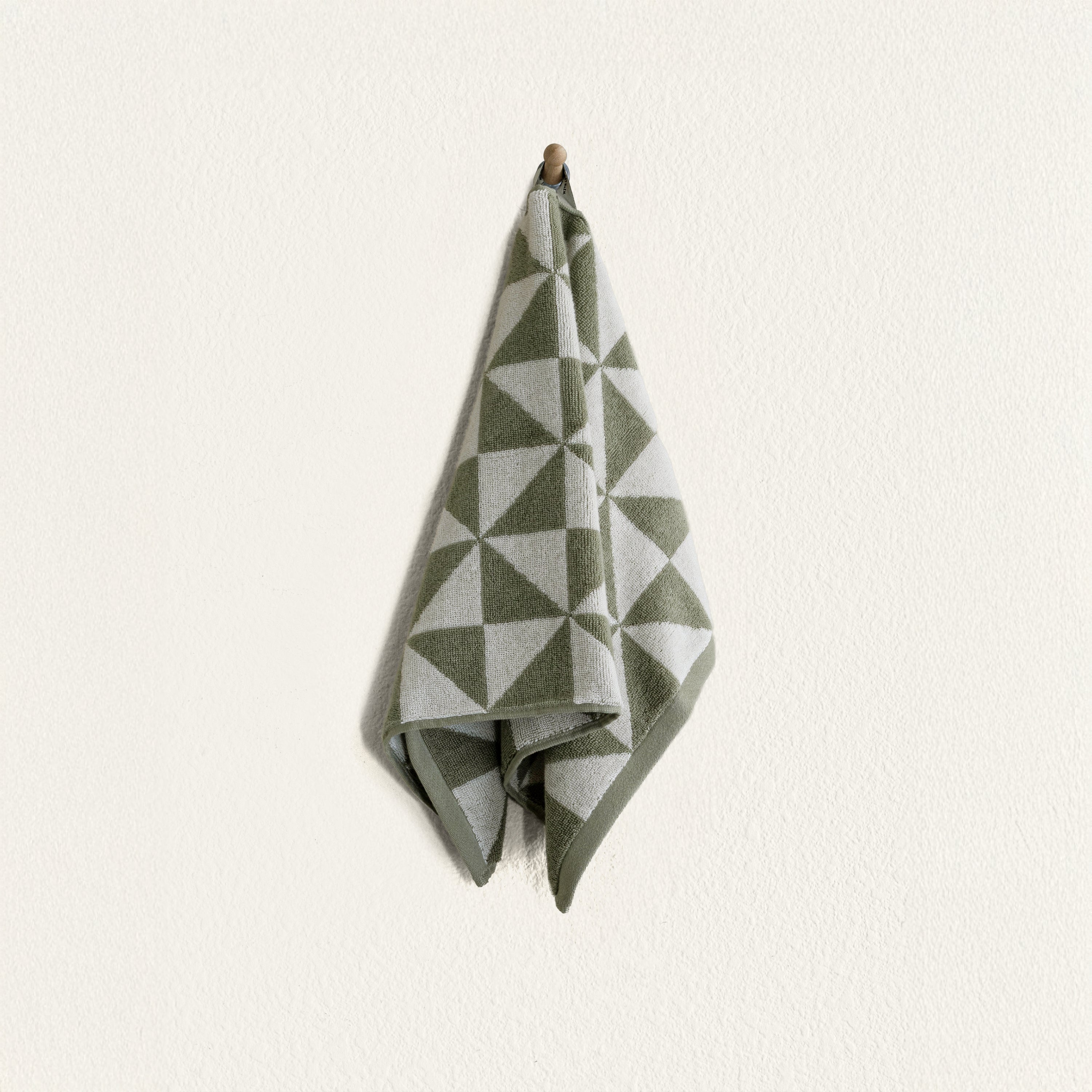 Sage Green Australian Cotton Geometric Bath Towel 600 GSM - Image 15