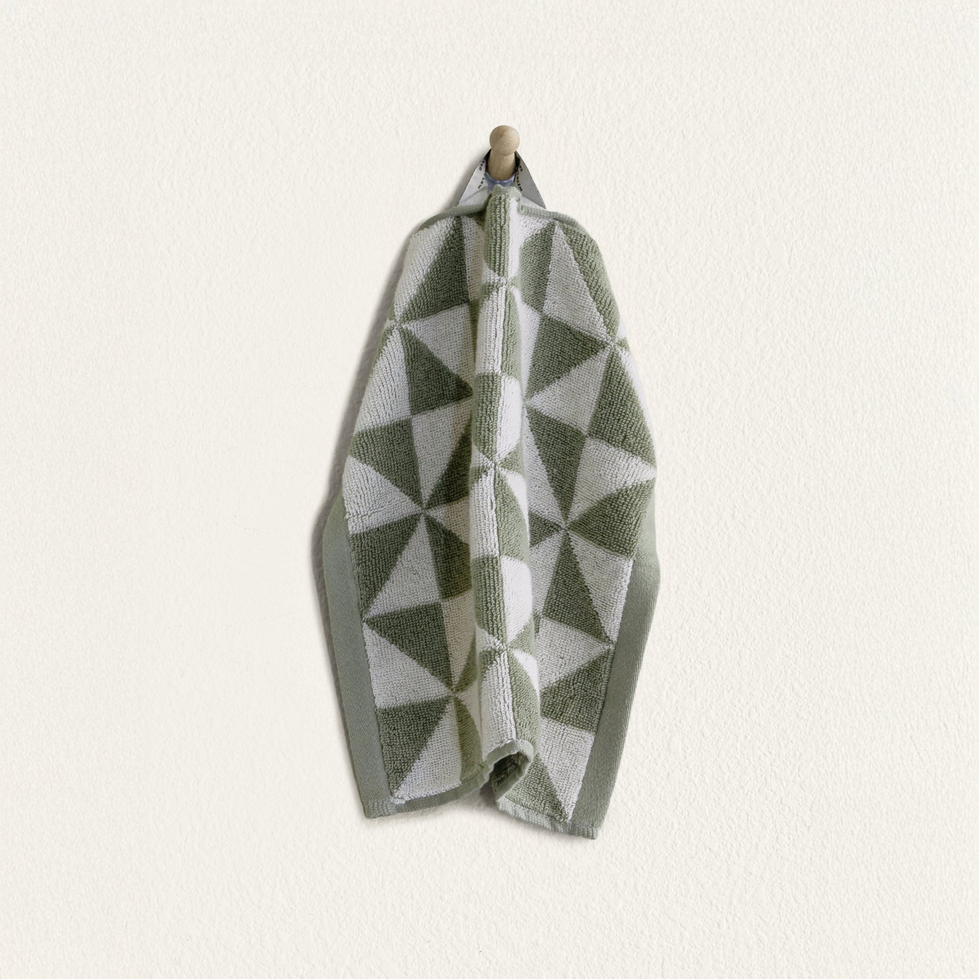 Sage Green Australian Cotton Geometric Bath Towel 600 GSM - Image 16