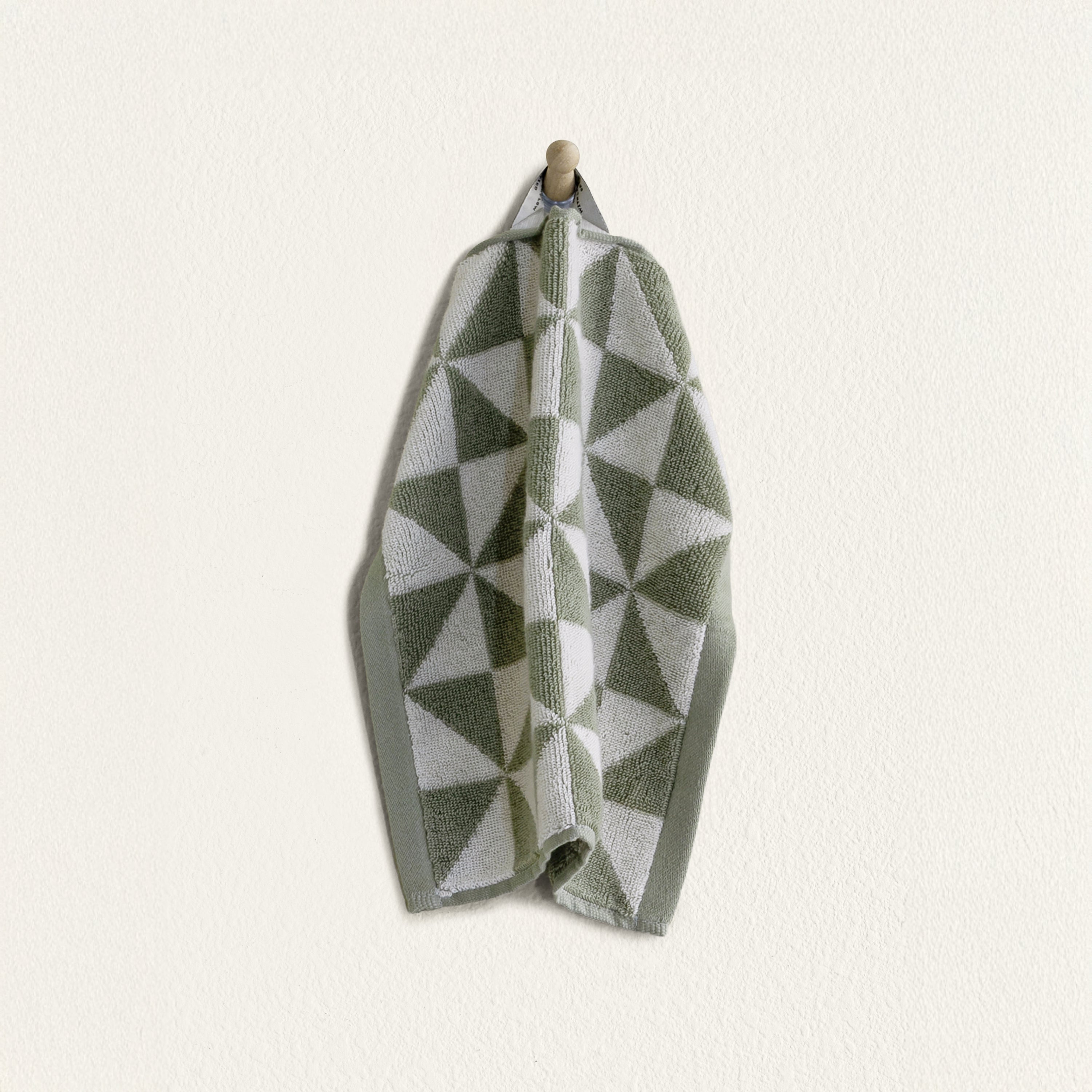 Sage Green Australian Cotton Geometric Bath Towel 600 GSM - Image 16