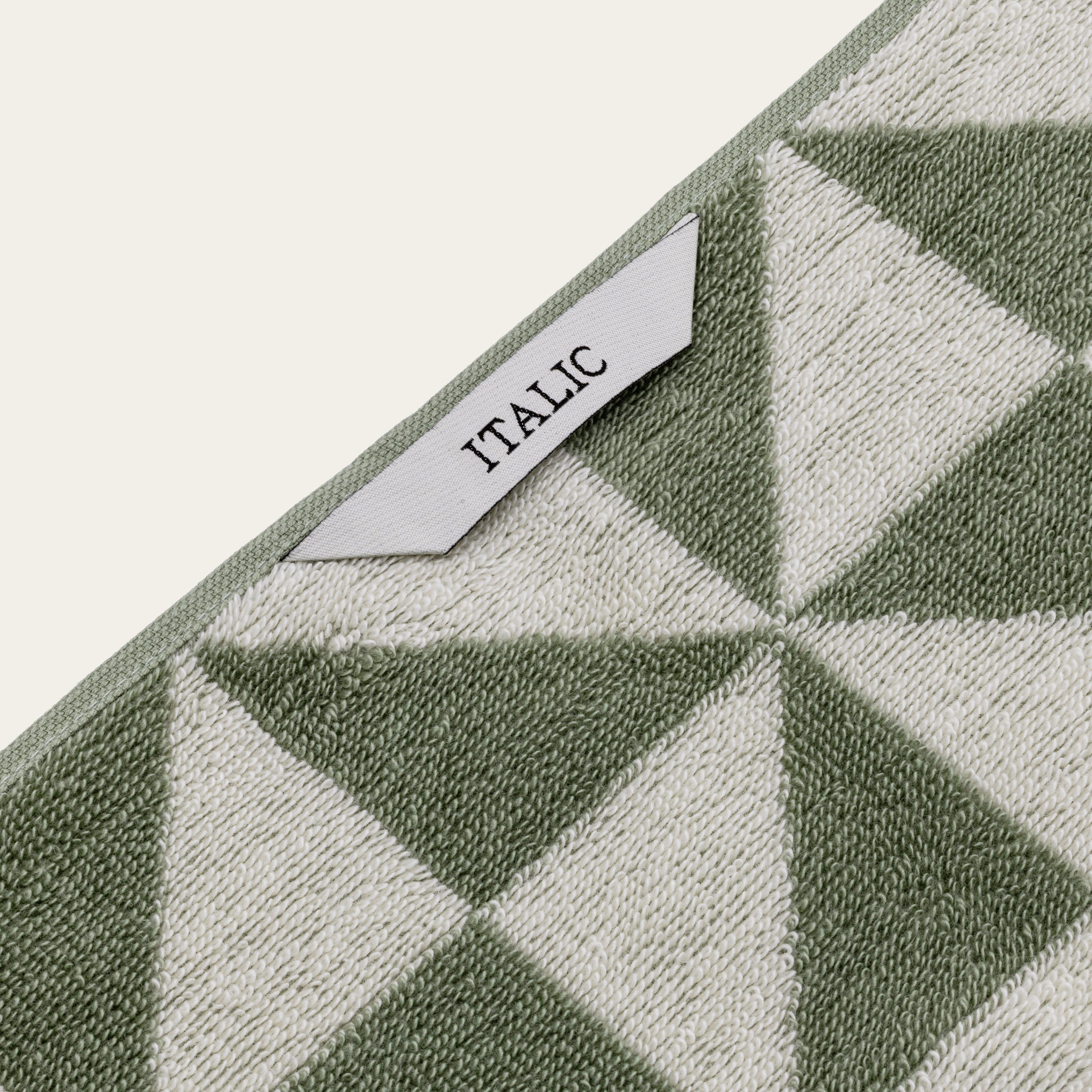 Sage Green Australian Cotton Geometric Bath Towel 600 GSM - Image 18