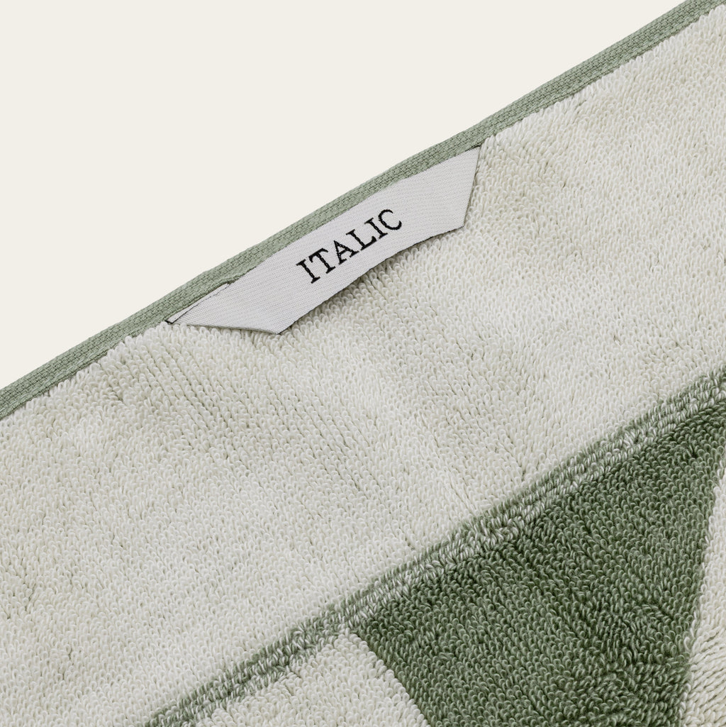 Sage Green Australian Cotton Geometric Bath Towel 600 GSM - Image 17