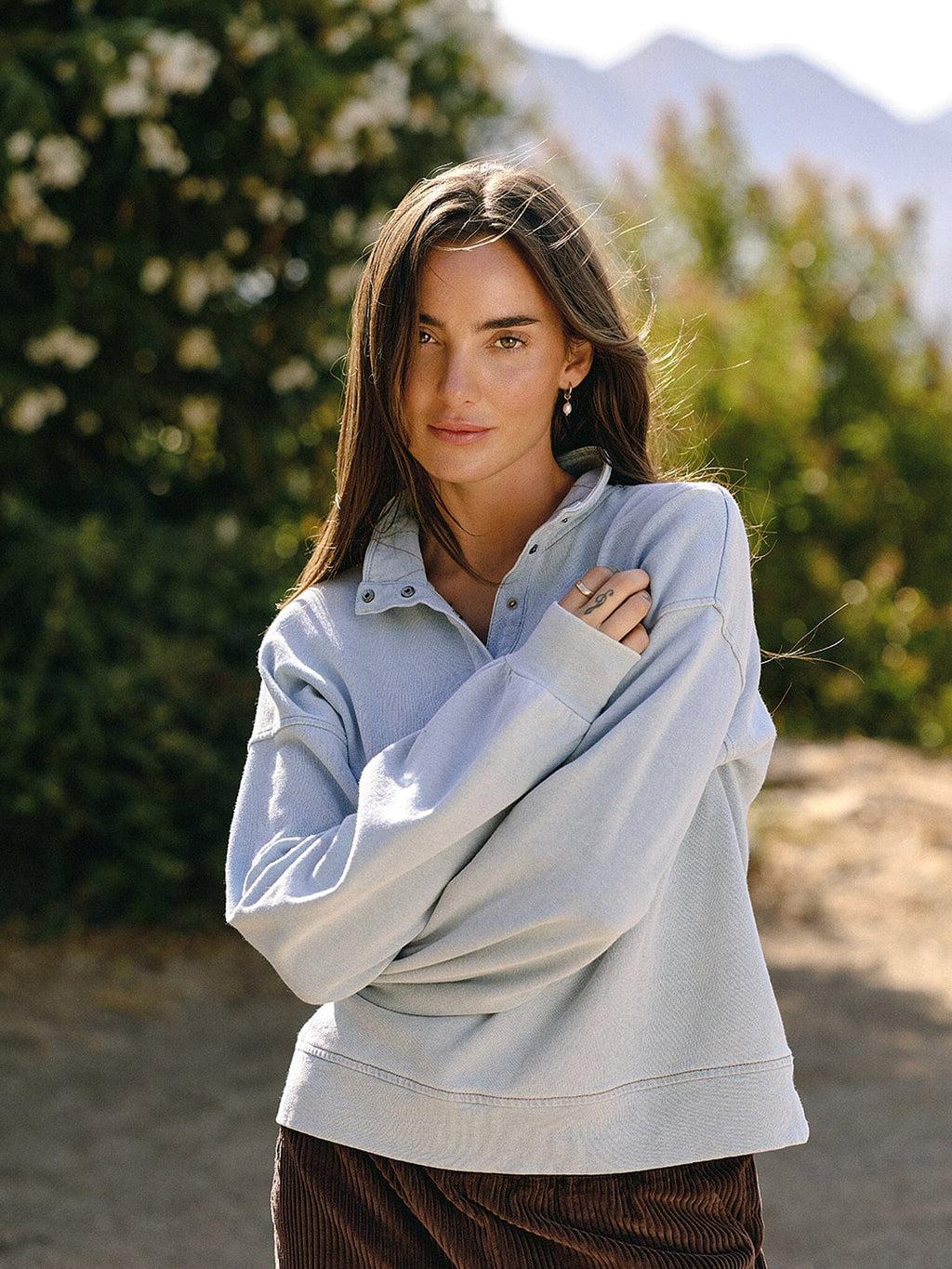 Grace Denim Terry Pullover