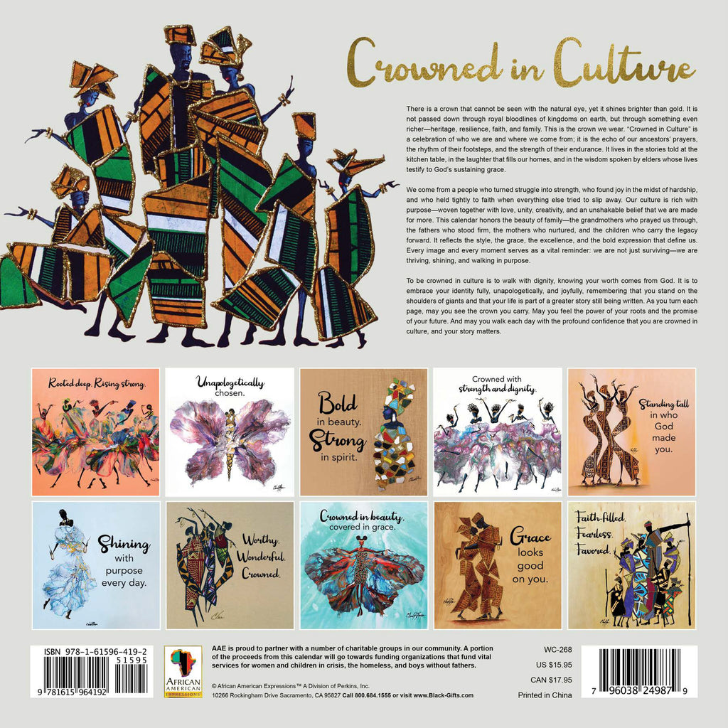 2027 Crowned in Culture Decorative Wall Calendar