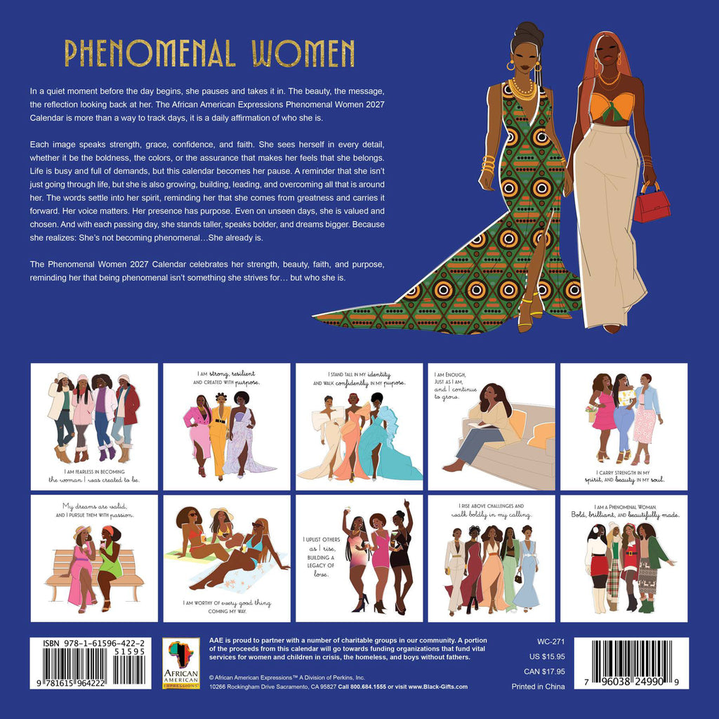 2027 Phenomenal Women Inspirational Wall Calendar Decor