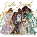 2027 Sister Friends Wall Calendar featuring empowering Afrocentric art