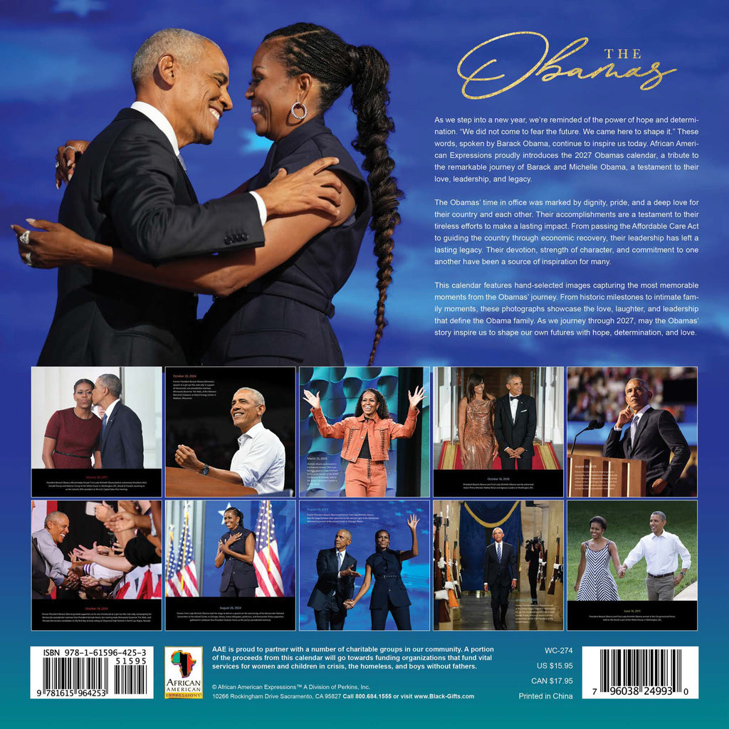 The Obamas 2027 African American Wall Calendar - Historic Keepsake