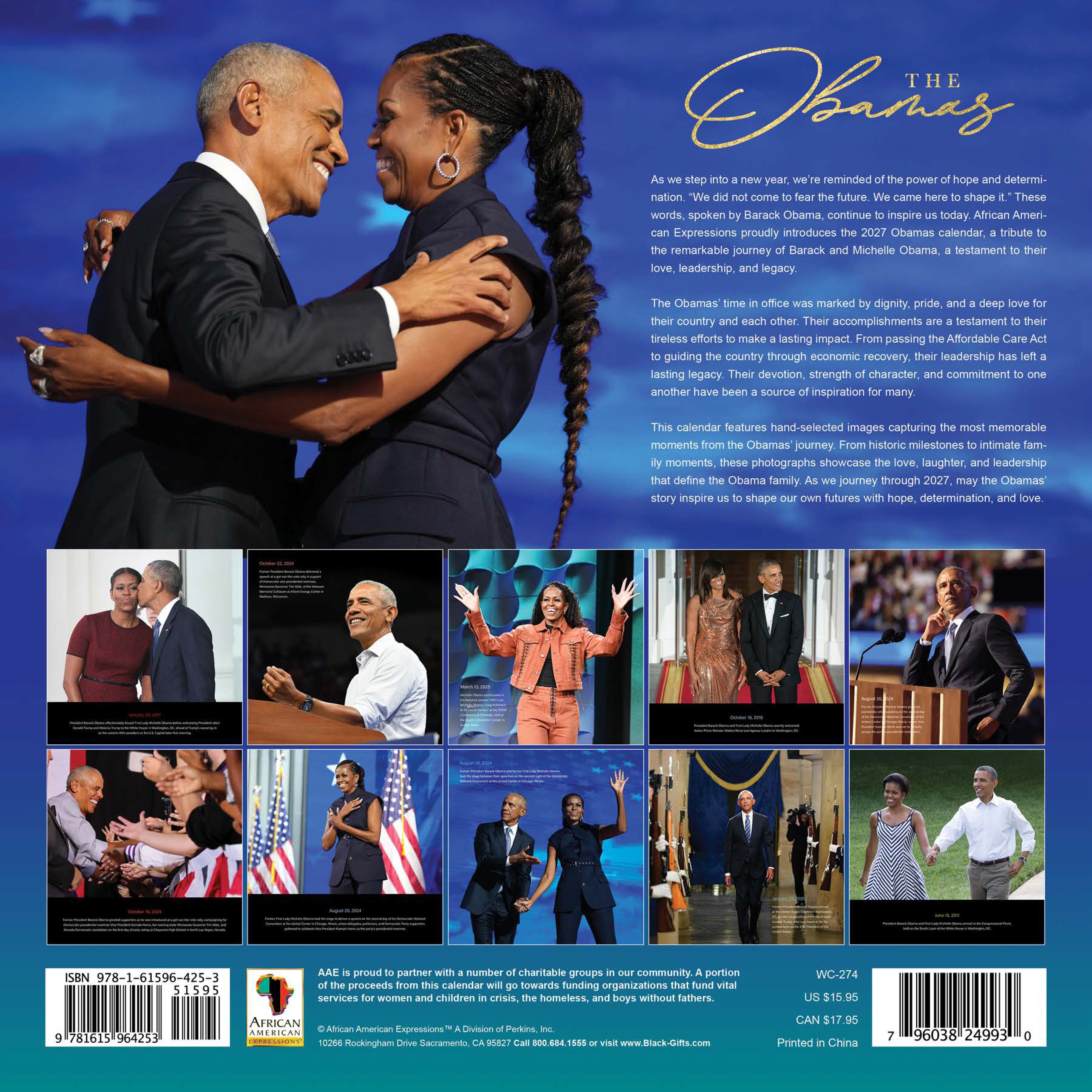 The Obamas 2027 African American Wall Calendar - Historic Keepsake