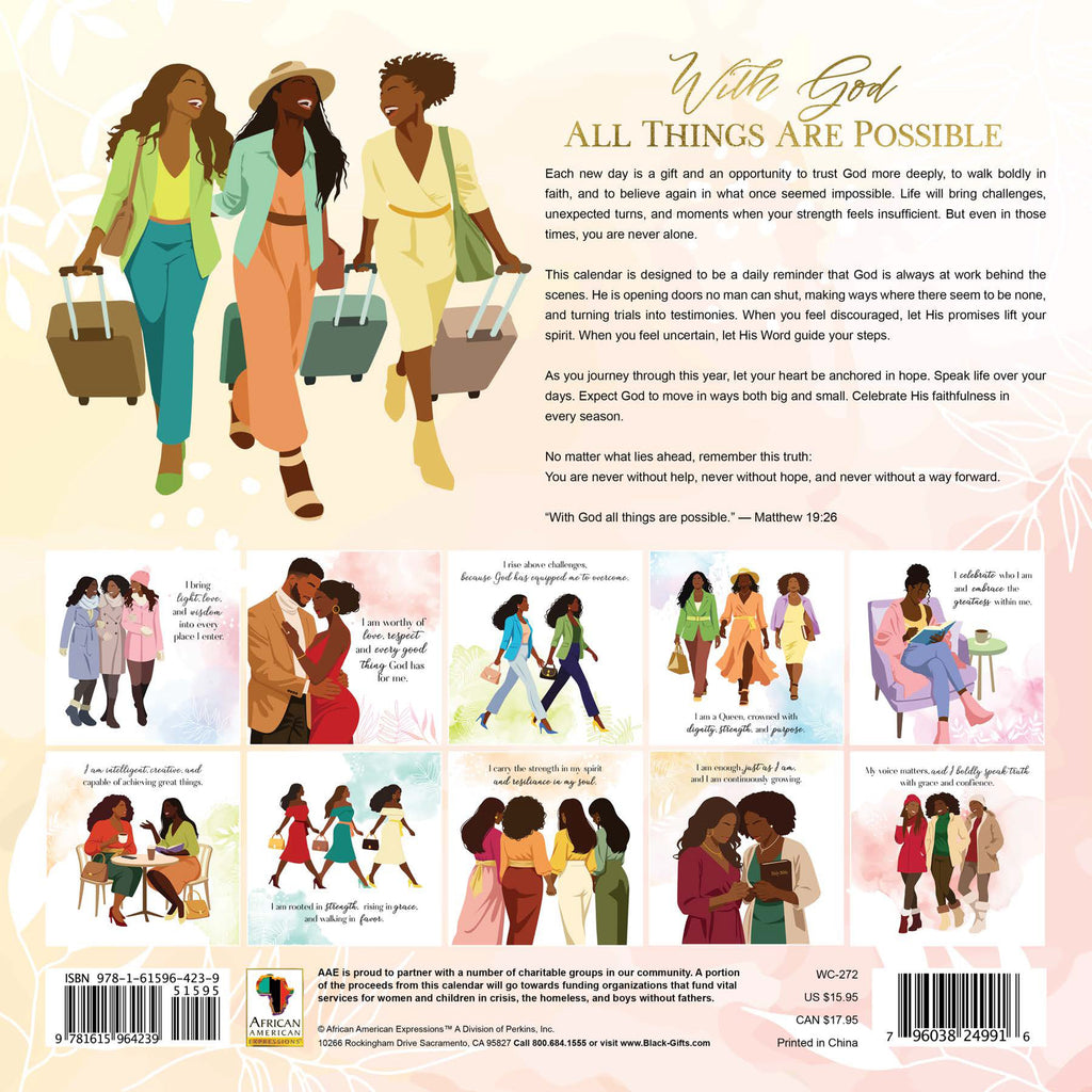 2027 With God All Things Are Possible Faith Wall Calendar