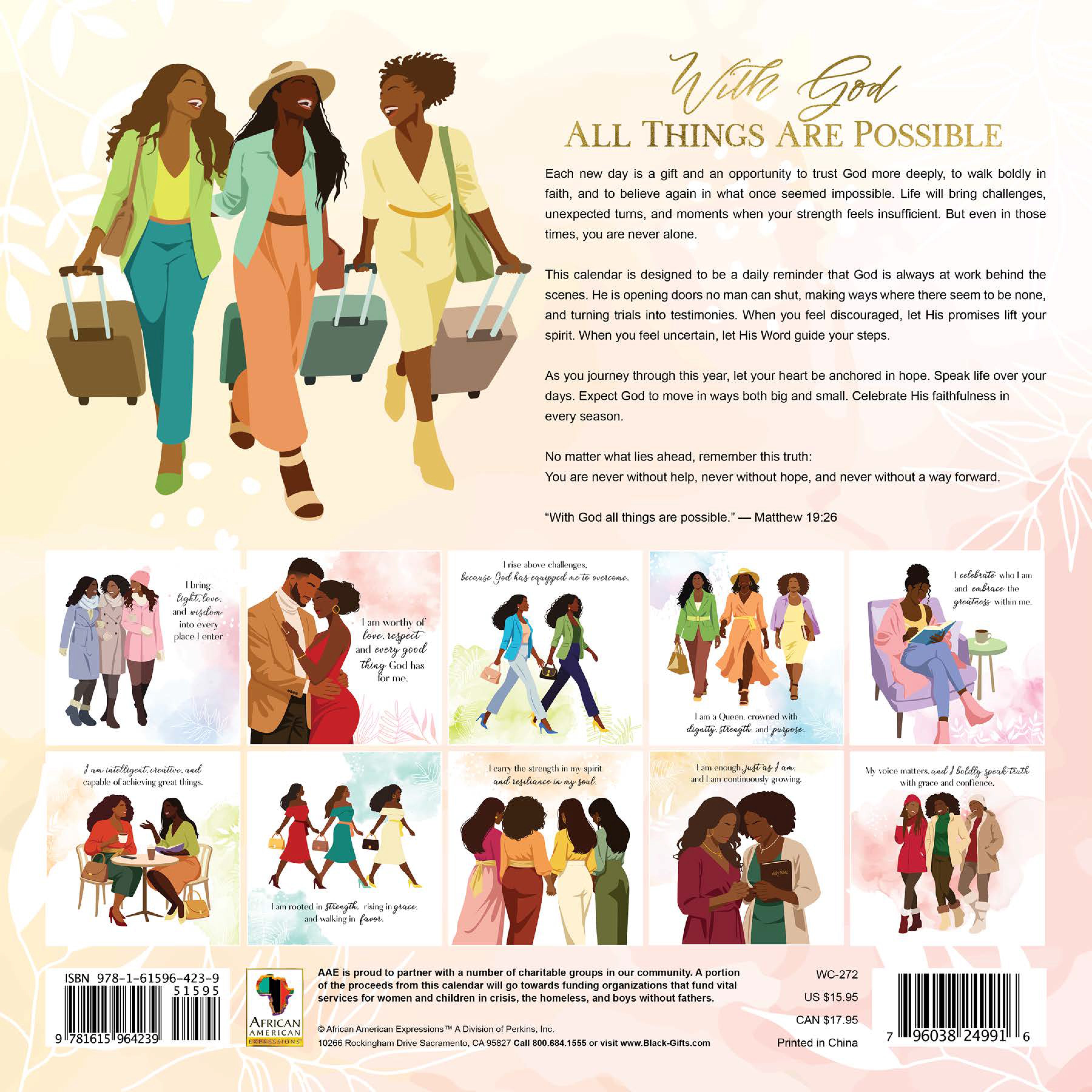 2027 With God All Things Are Possible Faith Wall Calendar
