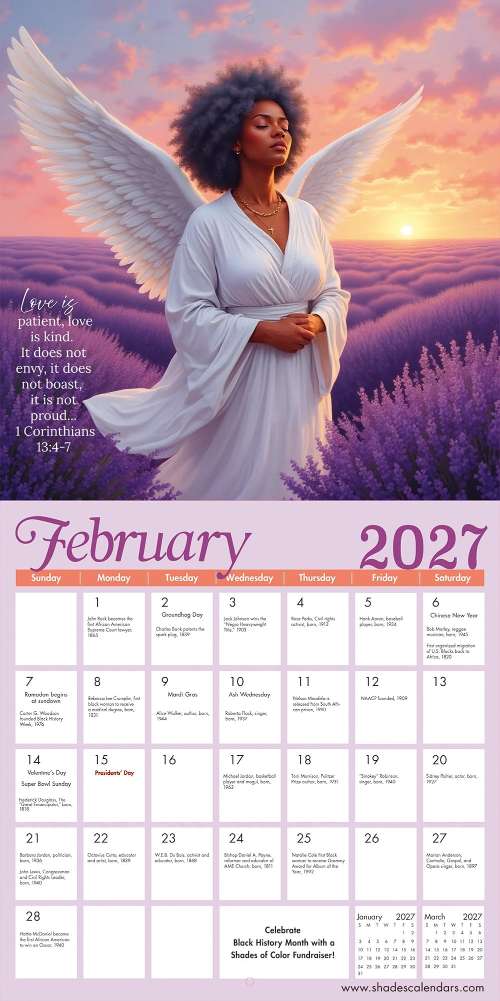 2027 Angelic Light Wall Calendar