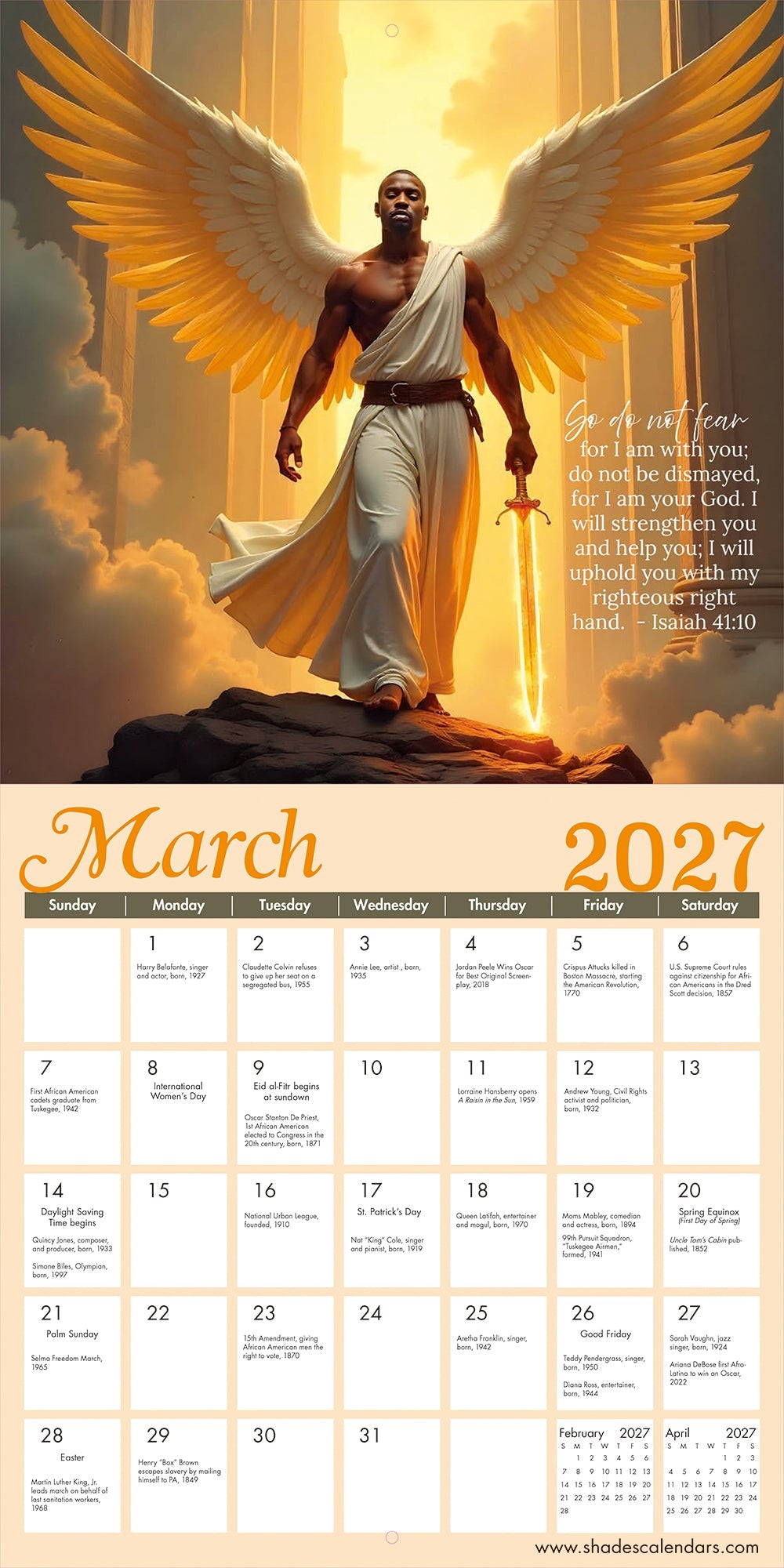 2027 Angelic Light Wall Calendar