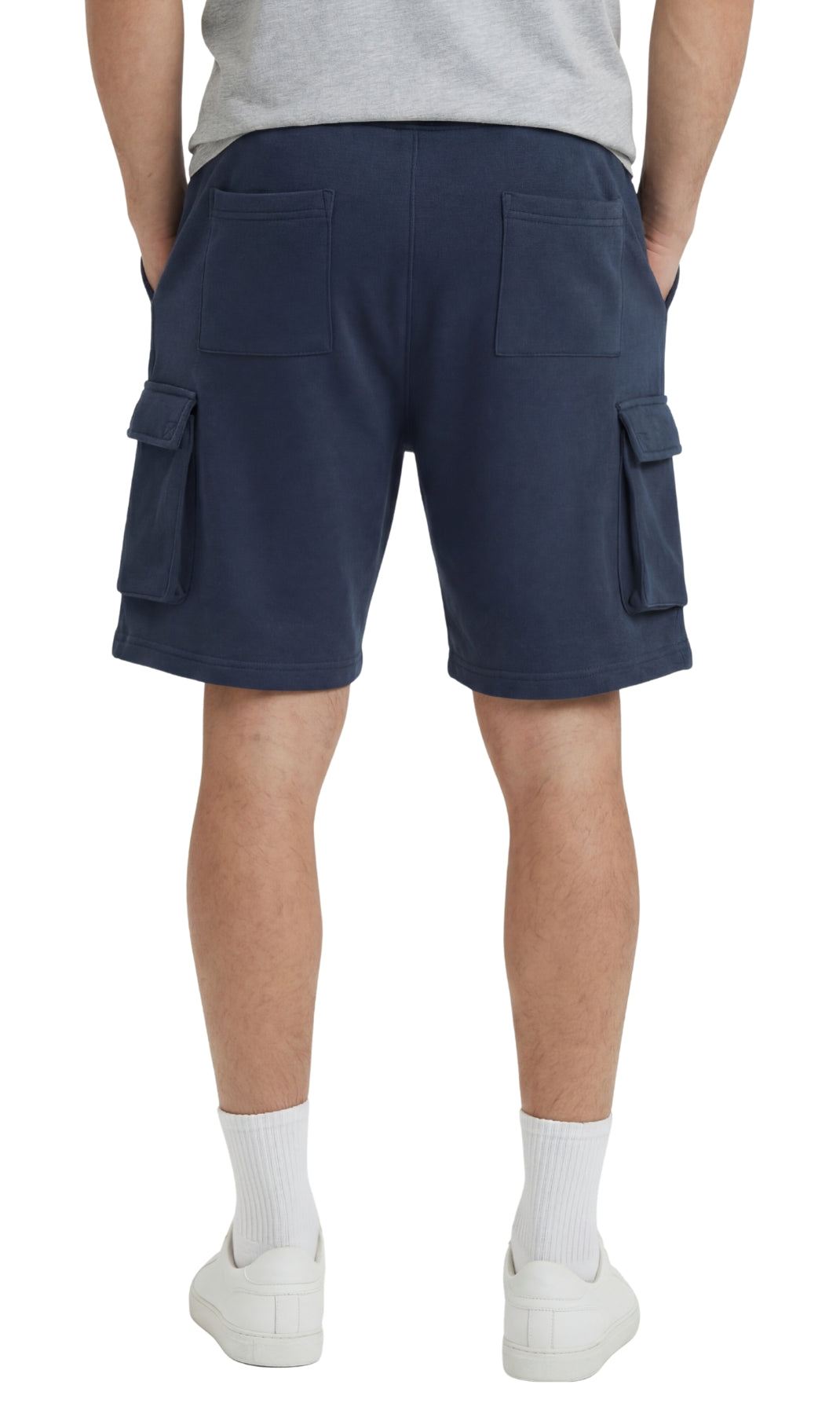 Men's Fleece Cargo Shorts – Relaxed Fit Elastic Waist Utility