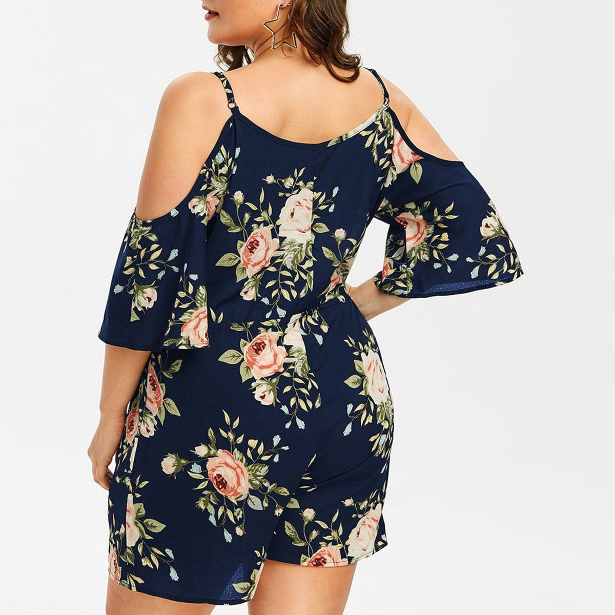 Plus Size Floral Print Summer Rompers for Women