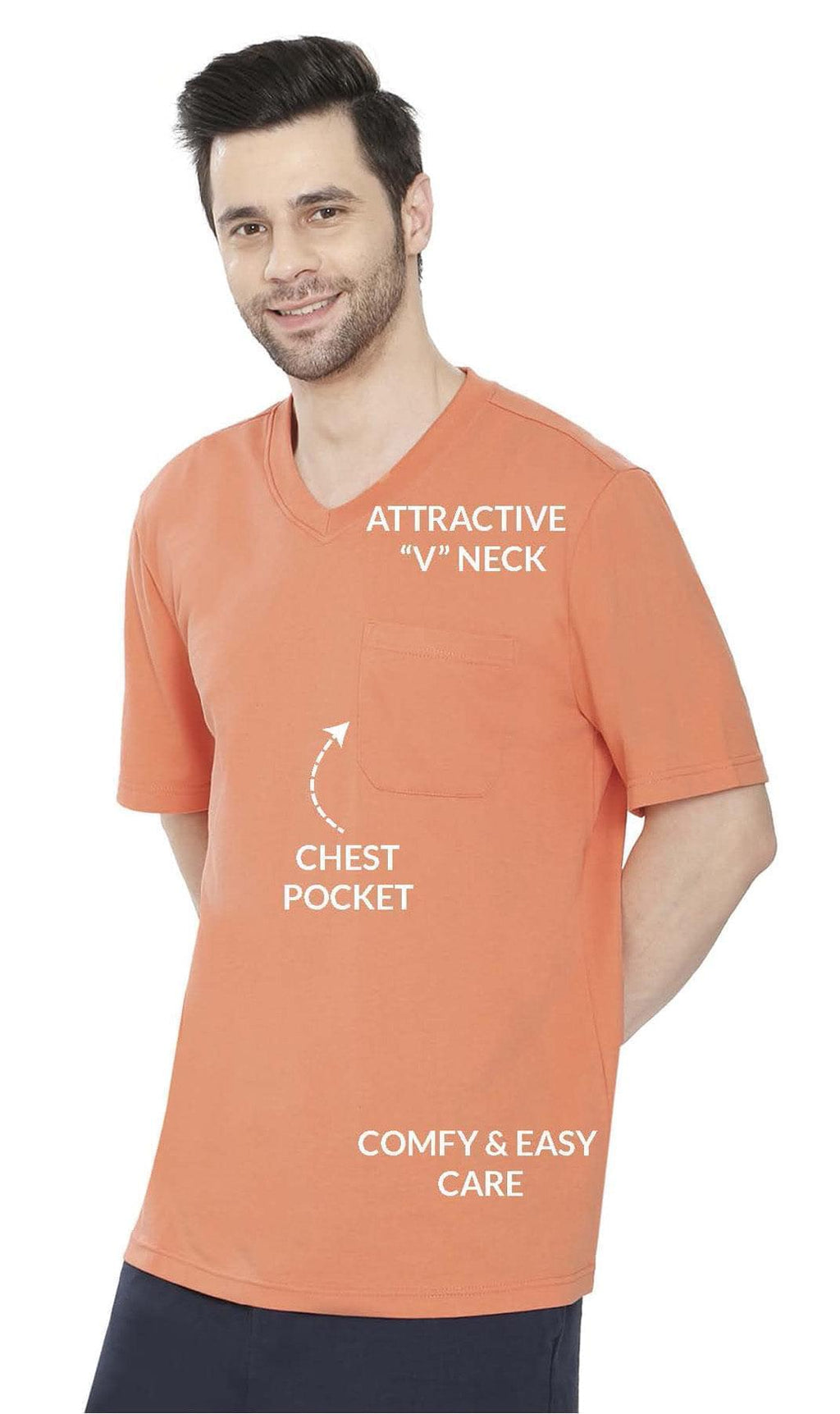 Men's Heavyweight V-Neck T-Shirt with Chest Pocket