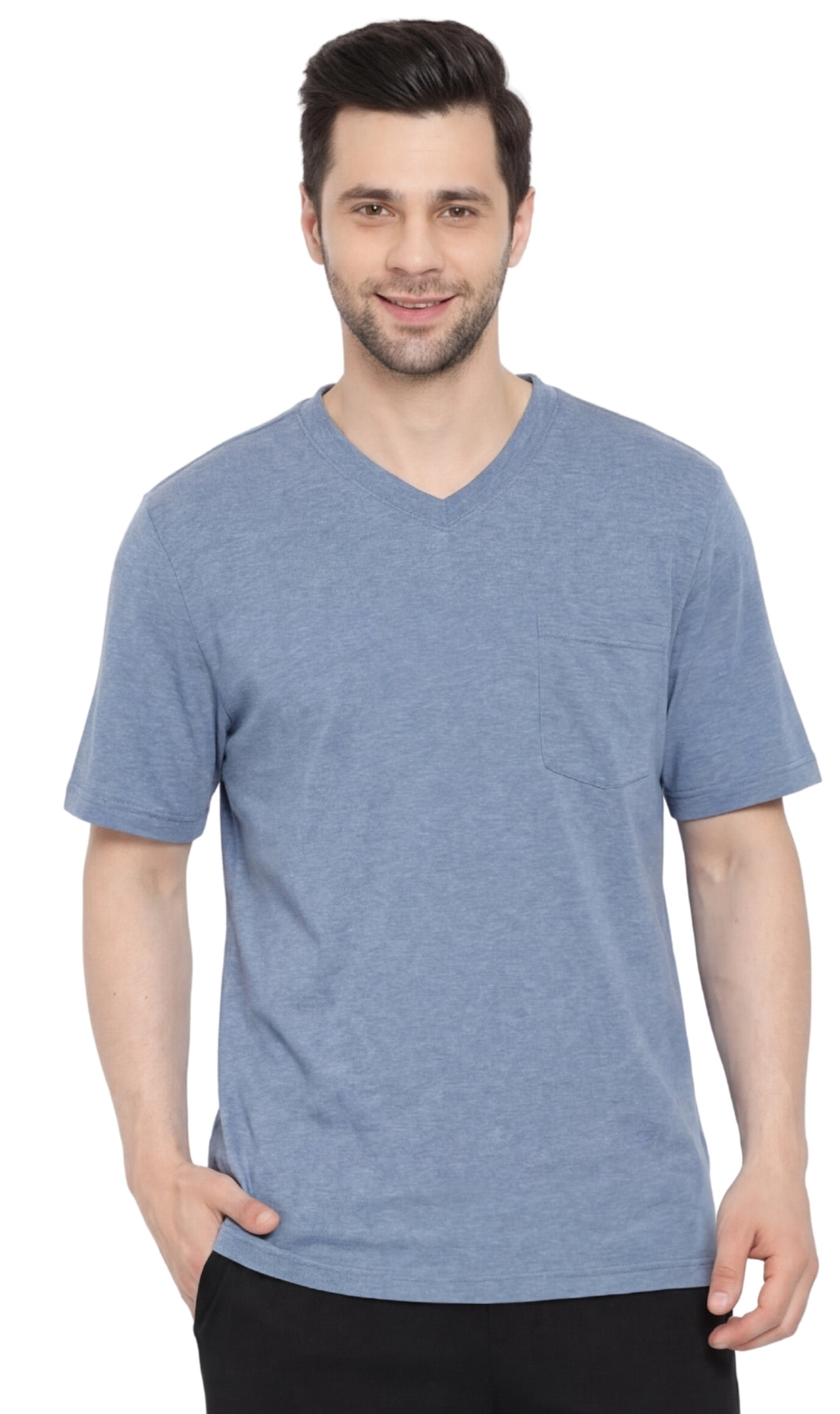 Men's Heavyweight V-Neck T-Shirt with Chest Pocket