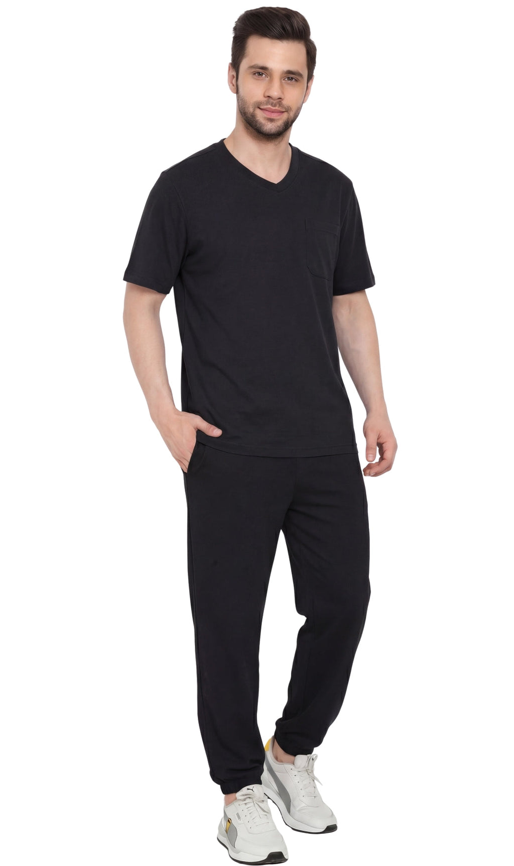 Men's Heavyweight V-Neck T-Shirt with Chest Pocket