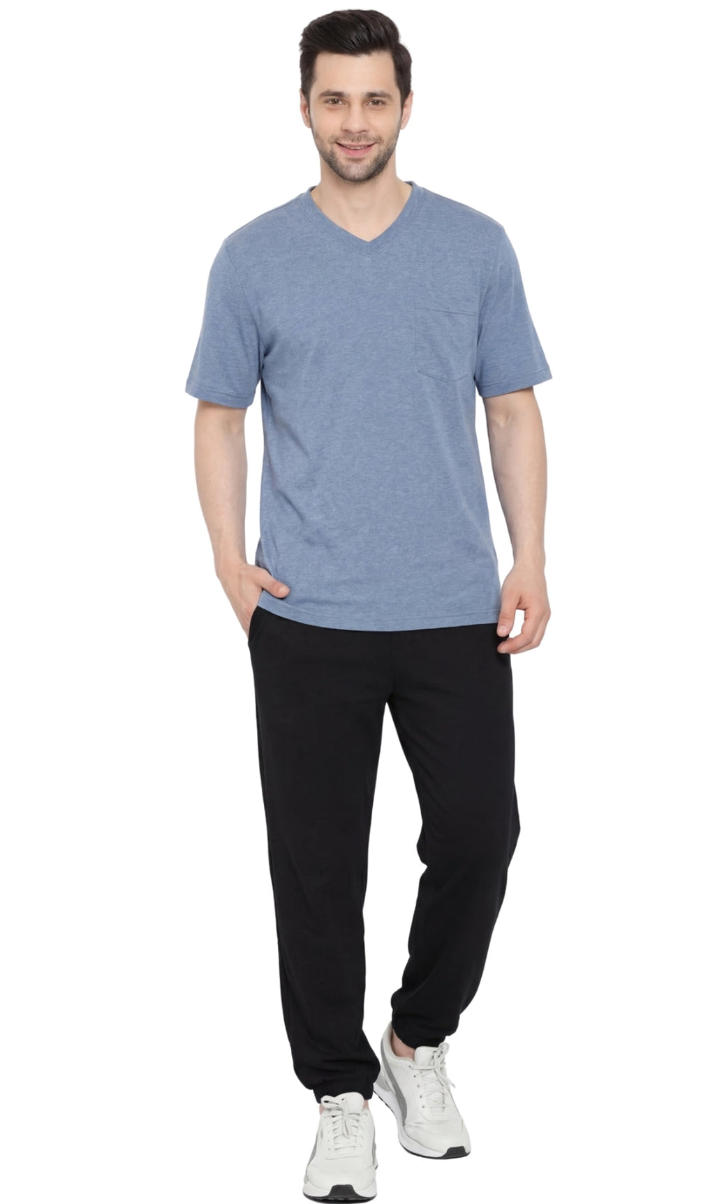 Men's Heavyweight V-Neck T-Shirt with Chest Pocket
