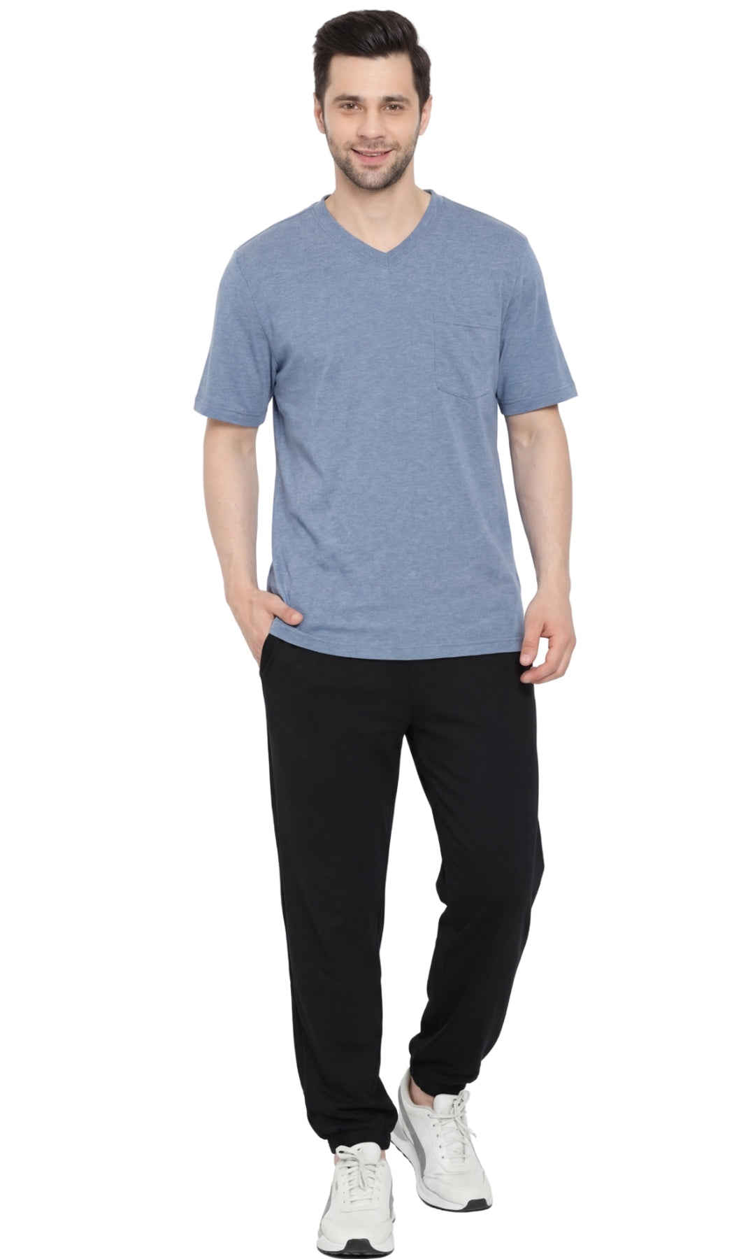 Men's Heavyweight V-Neck T-Shirt with Chest Pocket