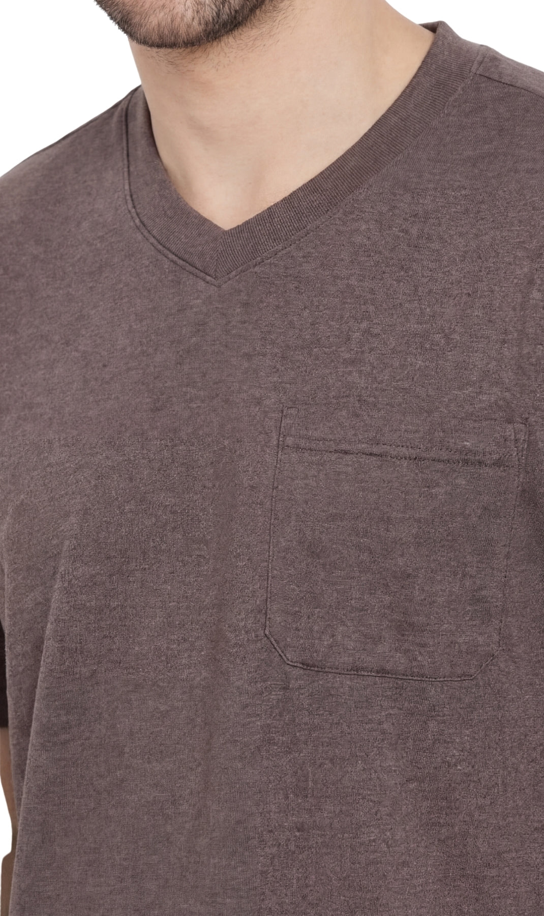 Men's Heavyweight V-Neck T-Shirt with Chest Pocket