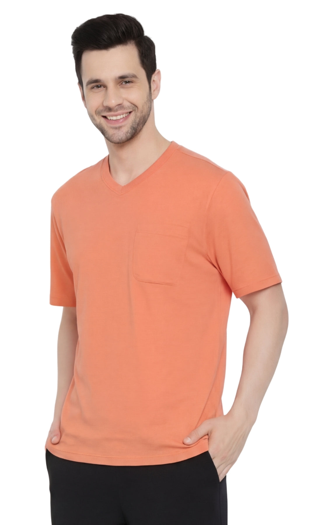 Men's Heavyweight V-Neck T-Shirt with Chest Pocket