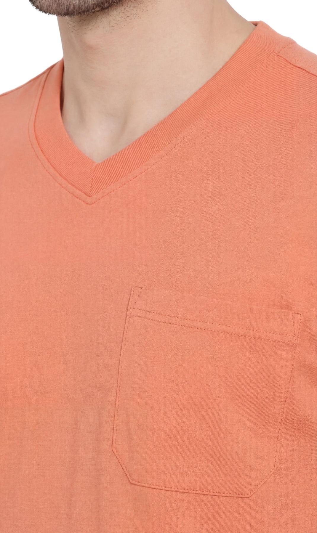 Men's Heavyweight V-Neck T-Shirt with Chest Pocket