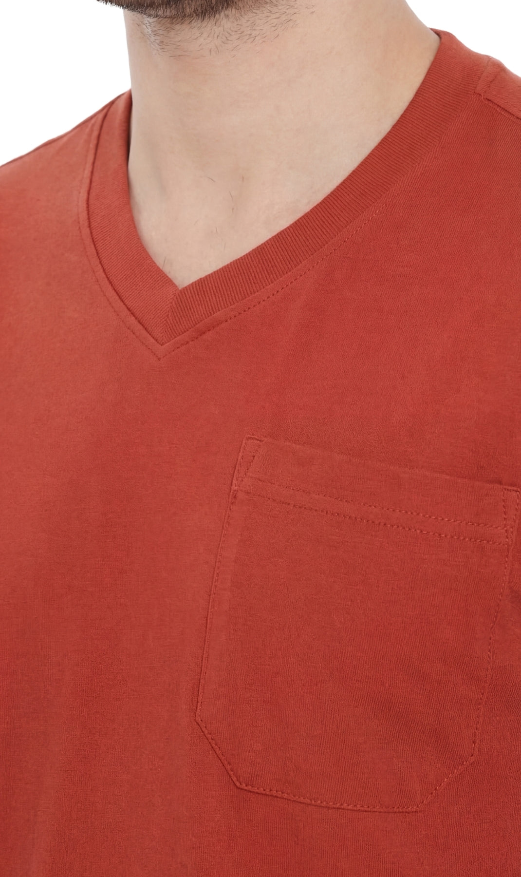 Men's Heavyweight V-Neck T-Shirt with Chest Pocket