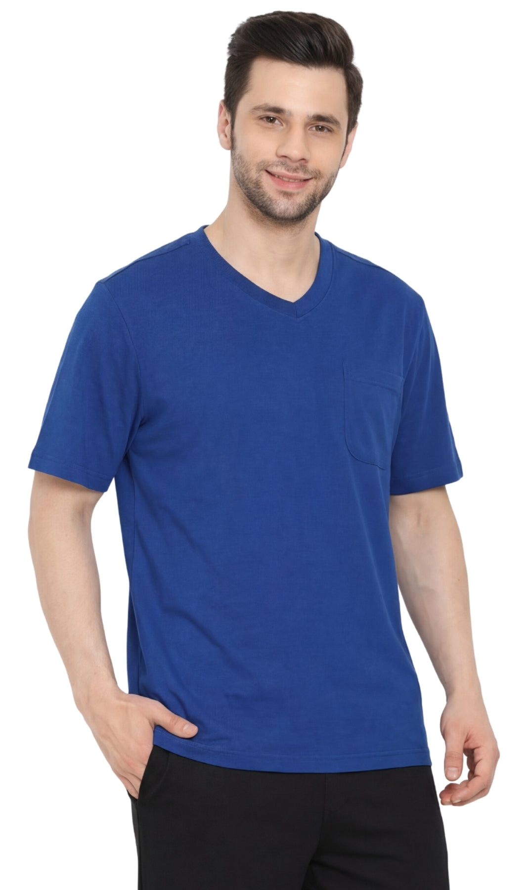 Men's Heavyweight V-Neck T-Shirt with Chest Pocket